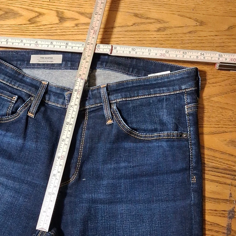 AG ADRIANO GOLDSCHMIED JEANS  Womens 26 BLUE HARPER ESSENTIAL STRAIGHT  Preowned - Picture 4 of 6